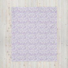 Load image into Gallery viewer, Watercolor geometric monogram Throw Blanket in purple top view