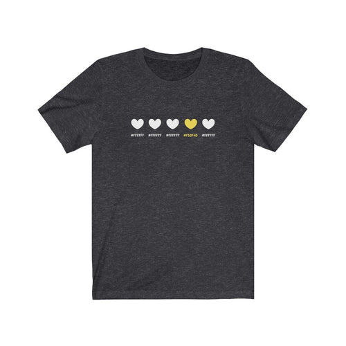 What's your color? Pantone Color Hearts - Unisex Jersey Short Sleeve Tee