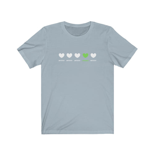  t shirt in pantone green heart 