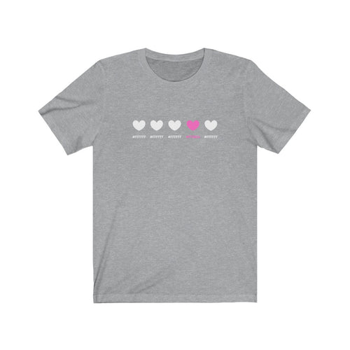  t shirt in pantone pink heart 