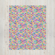 Load image into Gallery viewer, Watercolor geometric monogram Throw Blanket flat lay
