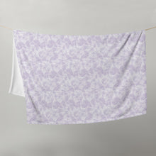 Load image into Gallery viewer, Watercolor geometric monogram Throw Blanket in purple hanging view
