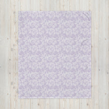 Load image into Gallery viewer, Watercolor geometric monogram Throw Blanket in purple top view
